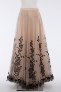 Elizabeth 04B Vintage Tulle French Lace Maxi Skirt