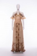 Isabella 02 Vintage Chiffon Ruched Long Dress