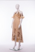 Isabella Vintage French Lace Ruffle Beige Cape