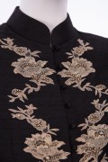 Charlotte 01 Victorian Black & Gold French Lace hand embellished evening Skirt Jacket