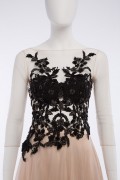 Elizabeth 04A Vintage Tulle French Lace and Black Sequin Top