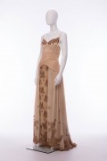 Isabella 02 Vintage Chiffon Ruched Long Dress