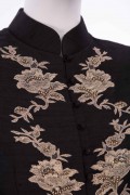 Charlotte 01A Victorian Gold French Lace hand embellished Black Evening Jacket