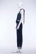 Jane 02 Vintage Navy Blue Corset Sequin Top with Lace Trouser Special Occasion Wear