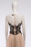 Elizabeth 04A Vintage Tulle French Lace and Black Sequin Top